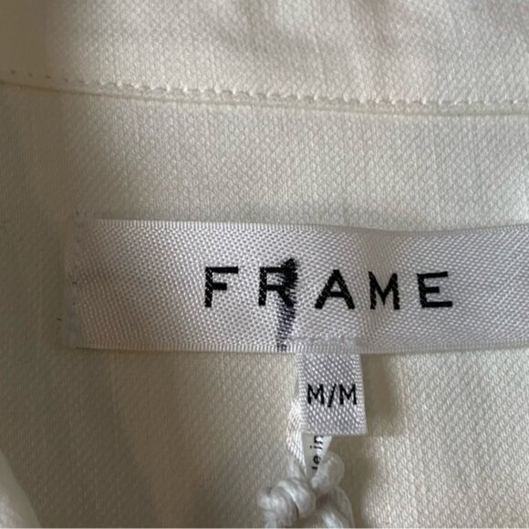FRAME Arie Sleeveless Linen Button-Up Top in White - Picture 9 of 12